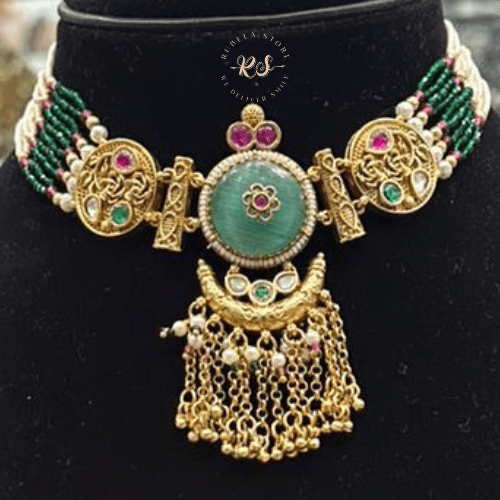 rubela store gold look jewellery best artificial jewellery (9) Real Look Heritage Set Royal Traditional Elegance - Image 1