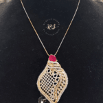 Real Look AD Ruby Stone Pendant Set Without Chain