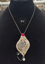 Real Look AD Ruby Stone Pendant Set Without Chain